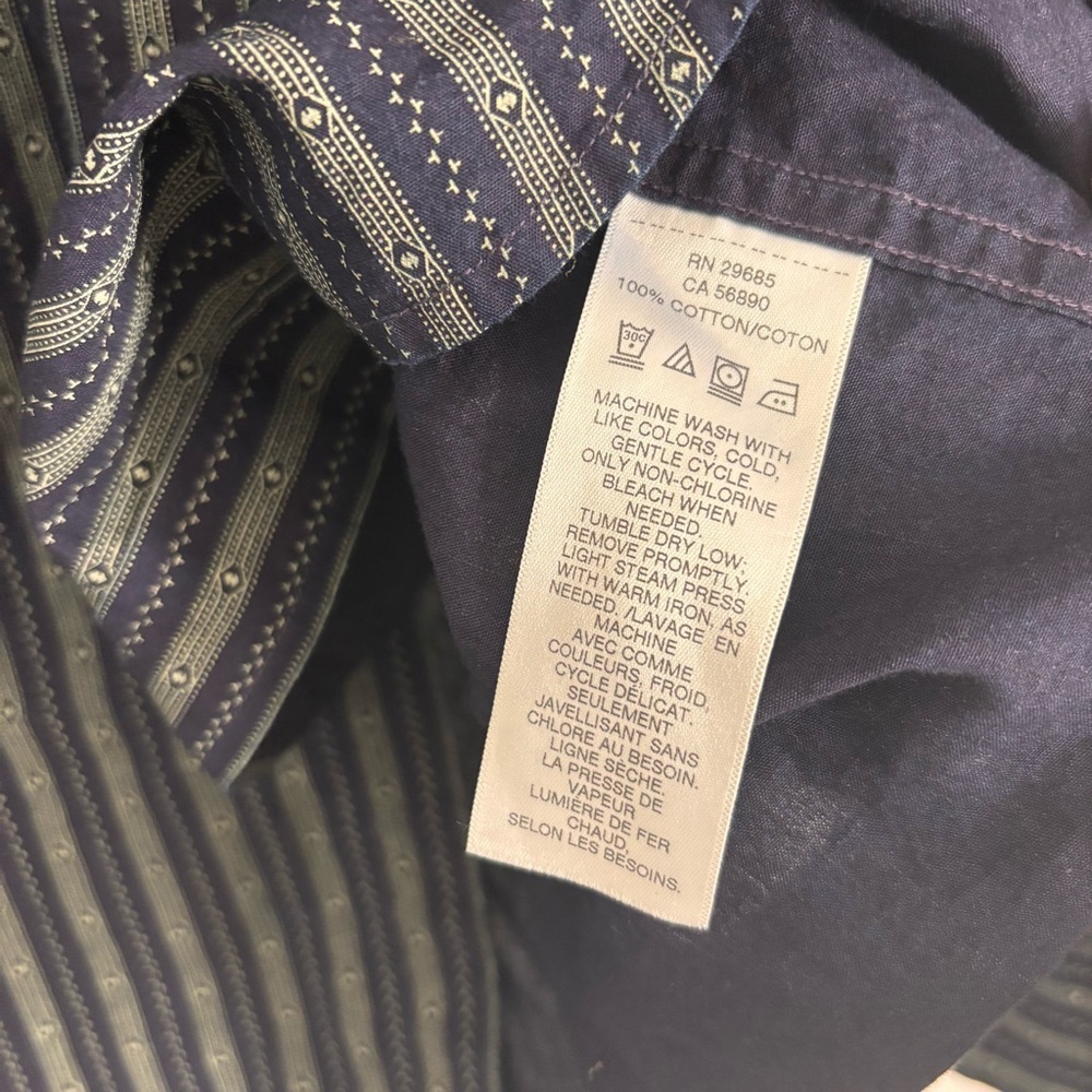 Pendleton Thomas Kay Men's Size Large Blue Printed Long Sleeve Button Snap Shirt - Picture 4 of 5
